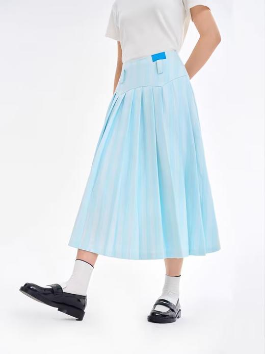 heris/H23114/重工百褶日常通勤A摆气质伞裙 商品图0