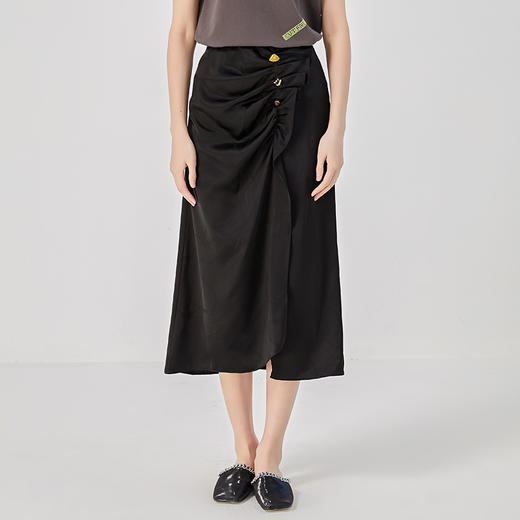 oldcolour2023夏新款复古气质高腰直筒印花长款半身裙HO26063531 商品图3