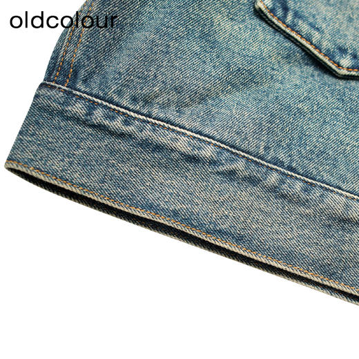 oldcolour秋季新款时尚复古水洗翻领短款牛仔外套女P320413A1 商品图4