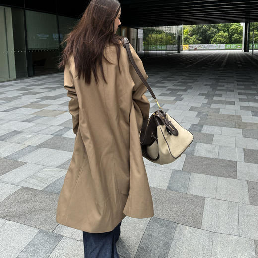 ROMI STUDIO“优雅新姿”轻量羊毛混纺透气直筒西装领风衣441W1022 商品图1