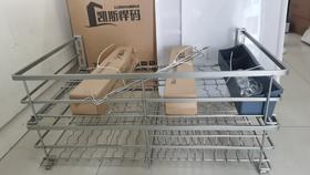 凯斯悍码 厨房拉篮 800柜高端三边扁钢香槟金 （净690） 双托盘