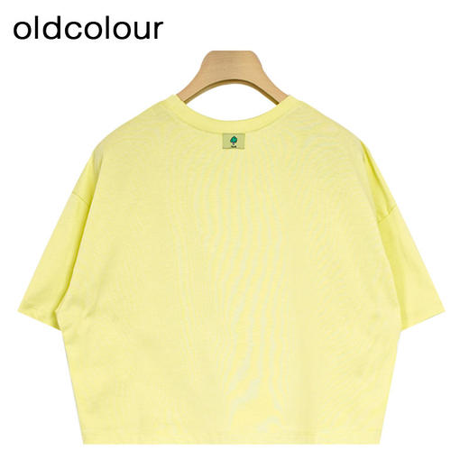 oldcolour夏季新款美式短袖短款T恤女宽松休闲短款上衣P23021371 商品图1