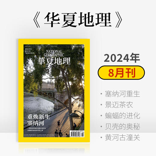 《华夏地理》杂志2024年8月刊-塞纳河重生 景迈茶农 蝙蝠的进化 贝壳的奥秘 黄河古潼关 商品图0
