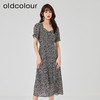 oldcolour2023夏新款法式气质高腰显瘦泡泡袖碎花连衣裙O22101405 商品缩略图0
