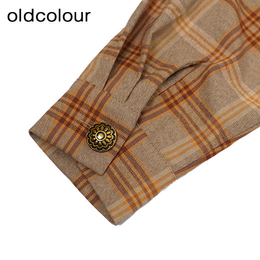 oldcolour格子衬衫秋季新款宽松显瘦长袖通勤上衣女O33013323 商品图3