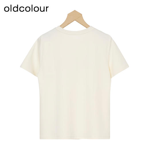 oldcolour秋季新款趣味猫咪刺绣时尚圆领短袖T恤女P310202B1 商品图1