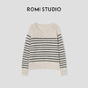 ROMI STUDIO“法式优雅”意大利6s绵羊毛混纺针织条纹毛衫 432T9132 商品缩略图0