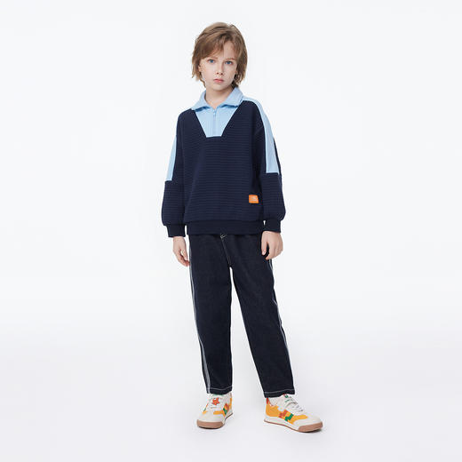 【MQD】童装男大童童趣立体图案牛仔长裤春儿童户外防褪色锥形裤新 商品图2