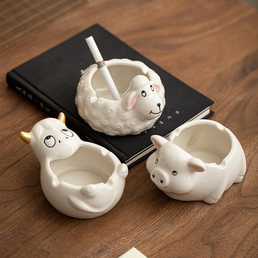 「数款可选！创意个性」烟灰缸北欧风潮流居家日用客厅办公室可爱少女高级感卡通摆件家居饰品 商品图0