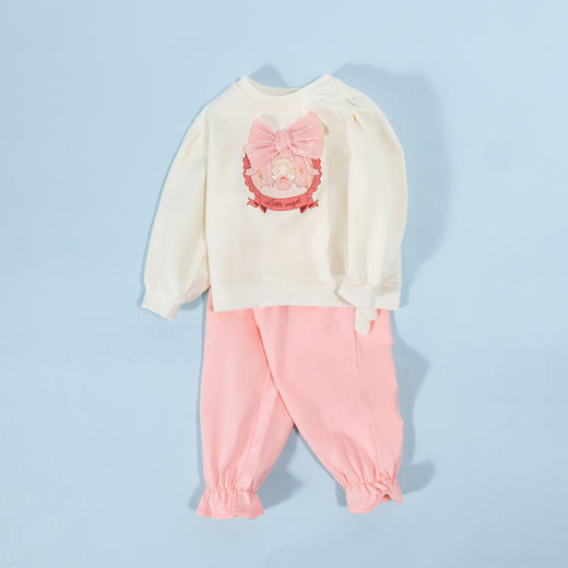 贝贝怡女童套装纯棉2024新款洋气卫衣春秋中大儿童长裤休闲两件套ZB1DT029 商品图5