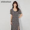 oldcolour2023夏新款法式气质高腰显瘦泡泡袖碎花连衣裙O22101405 商品缩略图3