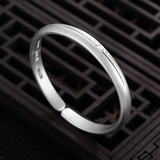 【证悟空性】子佩集S999银手工手镯原创设计【55081225】2407 商品图1