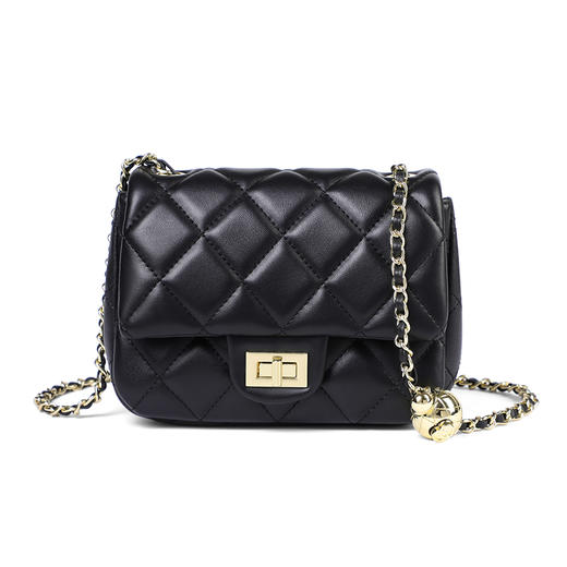 菱格方胖子 |  VINEY 女包小金球包包链条包牛皮腋下包手提单肩斜挎女包5094 商品图3