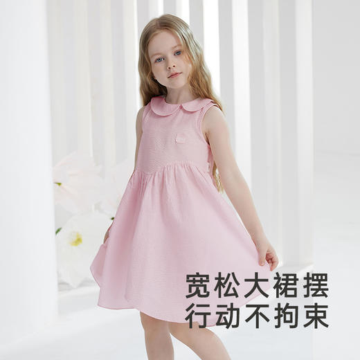 英氏【连衣裙】女宝可爱透气夏公主裙外出休闲裙子中大童童装连衣裙 商品图2