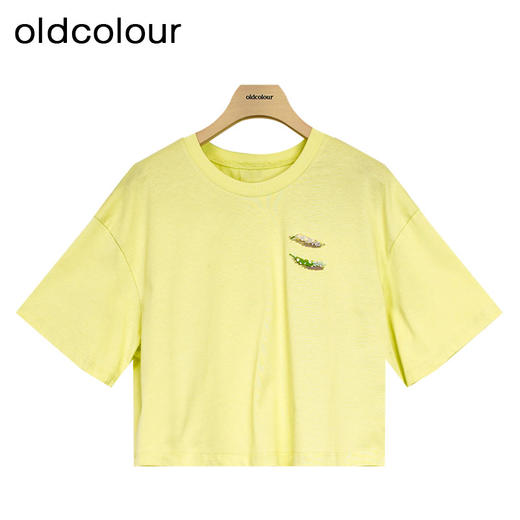 oldcolour夏季新款美式短袖短款T恤女宽松休闲短款上衣P23021371 商品图0