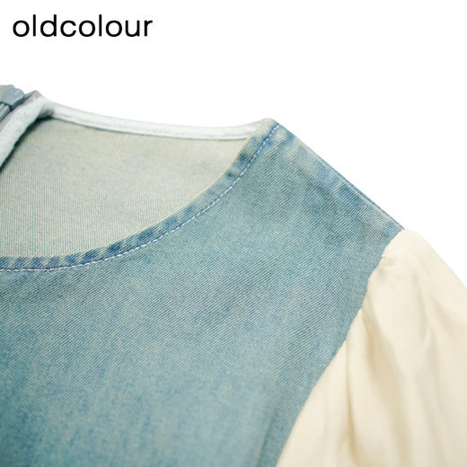 oldcolour秋季新款国风文艺复古长袖牛仔连衣裙女P381009A1 商品图2