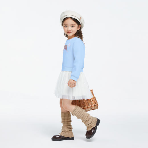 女童针织拼纱连衣裙保暖长袖安奈儿童装实体店同款XG433672 商品图5