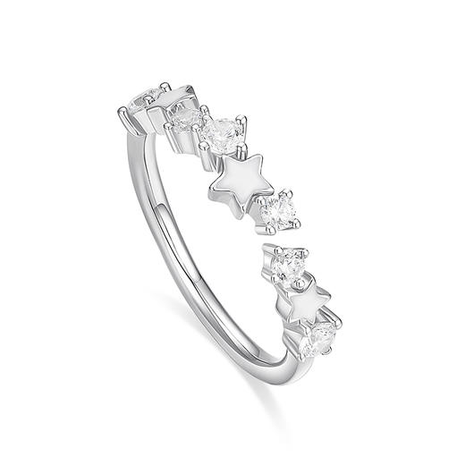 卡蒂罗/KADER 夜光星河情侣对戒 璀璨满天星恋爱频率开口可调节发光对戒 星河万里钟爱久久 925银 告白纪念日礼物 商品图2