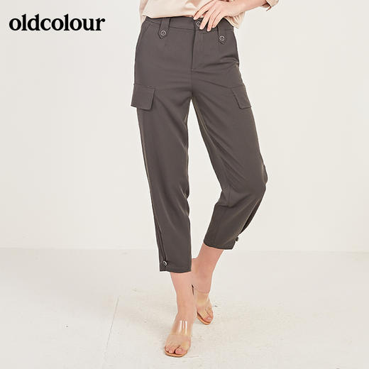 oldcolour春季纯色设计感百搭工装长裤女N13073331 商品图4