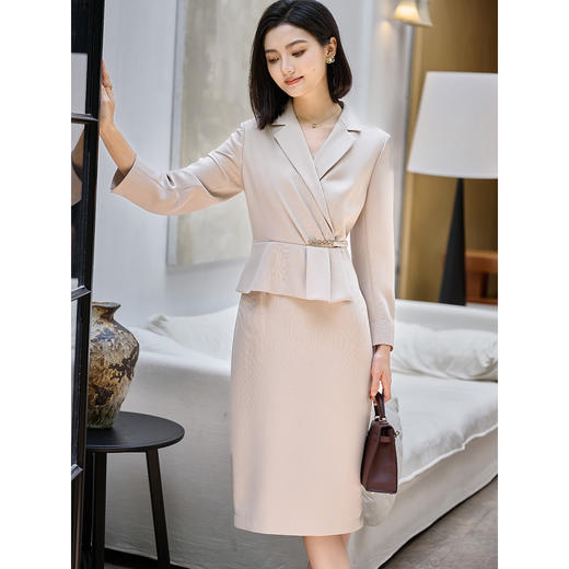 米思阳2026春季新款法式高级感西装式连衣裙正式场合气质裙子3138 商品图0