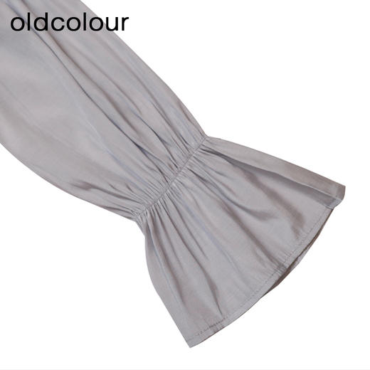 oldcolour衬衫连衣裙春季新款高腰拼接假两件长裙女GP11103637 商品图3