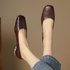 【预售5天】粗跟圆头低跟百搭，浅口舒适真皮单鞋QSNX&A683 商品缩略图3