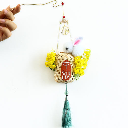 中秋节竹编灯笼手提发光兔子花灯小灯笼摆摊手工diy材料包礼物品 商品图4