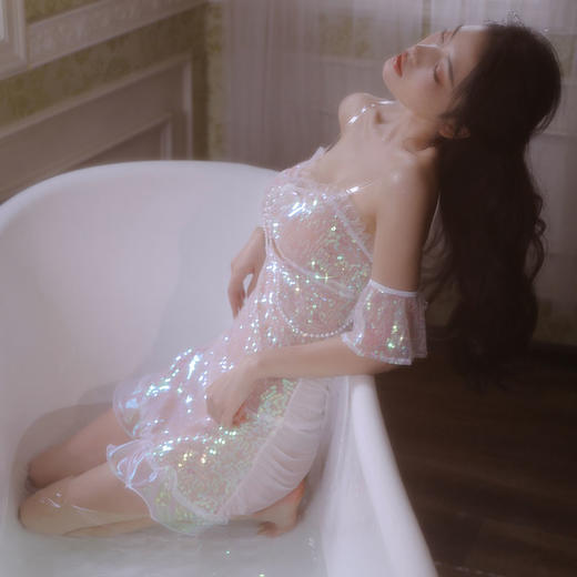 霏慕 人鱼仙子珠链性感套装3836情趣内衣梦幻成人情趣用 人鱼仙子炫彩粉白 均码 商品图8