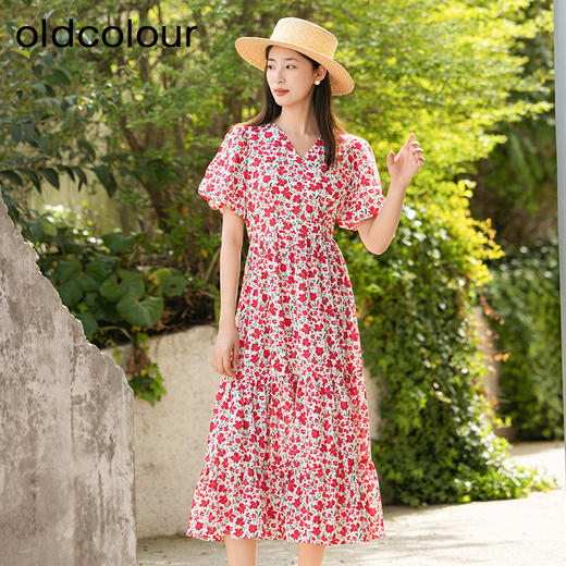 oldcolour夏季新款法式碎花连衣裙女高级感气质显瘦GP21101733 商品图0