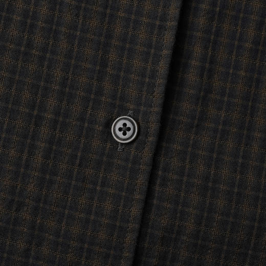 ROMI STUDIO“美式复古”100棉细格纹磨毛洗水做旧宽松衬衣431C1050 商品图4