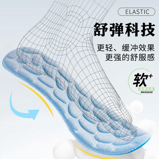 「9.9到手3双！软弹不累脚」运动鞋垫踩屎感弹缓震吸汗鞋垫男女软底boost久站不累男女鞋垫 商品图1