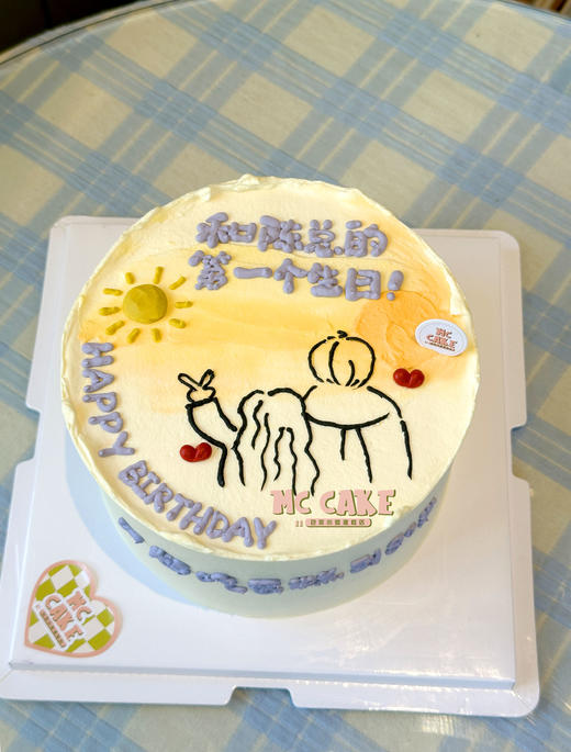 情侣背影生日蛋糕 商品图0