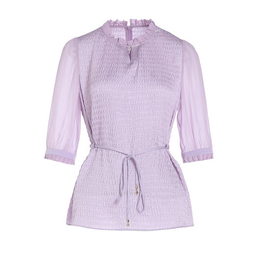 乔万尼真丝衬衫肌理感泡泡纱收腰设计小众高级感EM2C851 商品图4