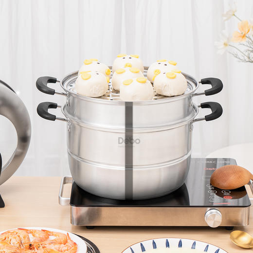 Debo德铂 尼克尔蒸锅304不锈钢三层汤蒸两用锅28cm 商品图1