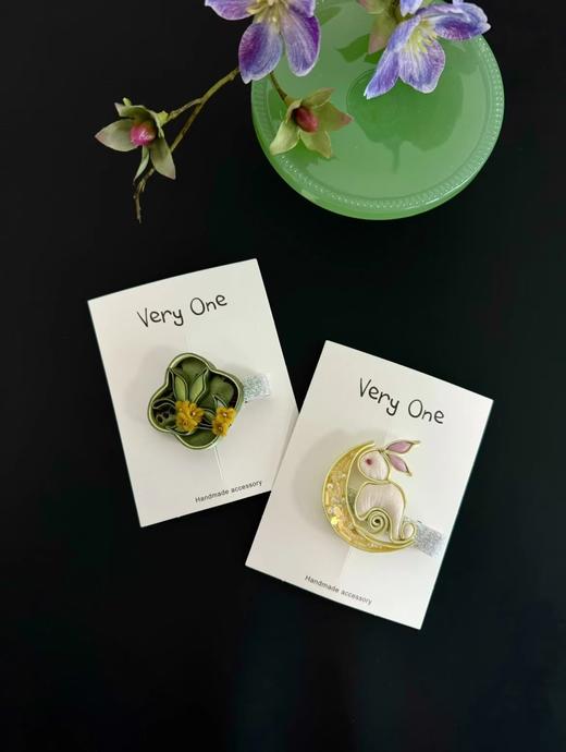 very one 中秋国风盘扣发夹 玉兔奔月 丹桂飘香 商品图0