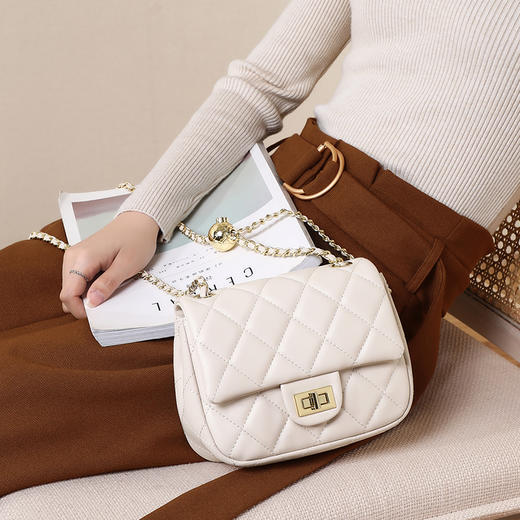 菱格方胖子 |  VINEY 女包小金球包包链条包牛皮腋下包手提单肩斜挎女包5094 商品图11