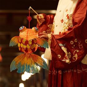 中秋节锦鲤金鱼灯笼手工diy材料包古风手提发光小花灯纸灯笼摆摊