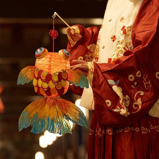 中秋节锦鲤金鱼灯笼手工diy材料包古风手提发光小花灯纸灯笼摆摊 商品图0