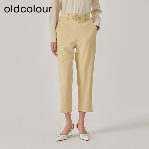 oldcolour春季新款职业通勤直筒七分西装休闲裤女O13073313 商品图0