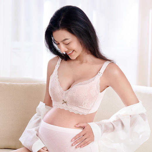 都市丽人内衣快乐妈咪孕哺文胸蕾丝薄文胸3/4杯三排扣无钢圈LBT2R2 商品图1