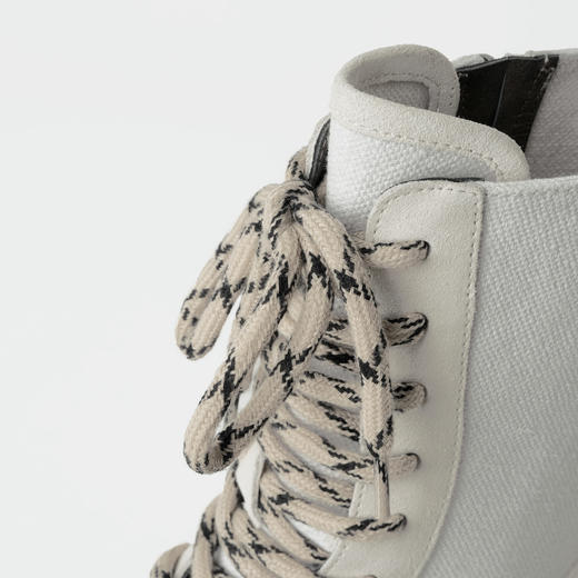 ROMI STUDIO“率性自我”牛反绒拼羊皮系带厚底高筒马丁靴 24SSS114 商品图2