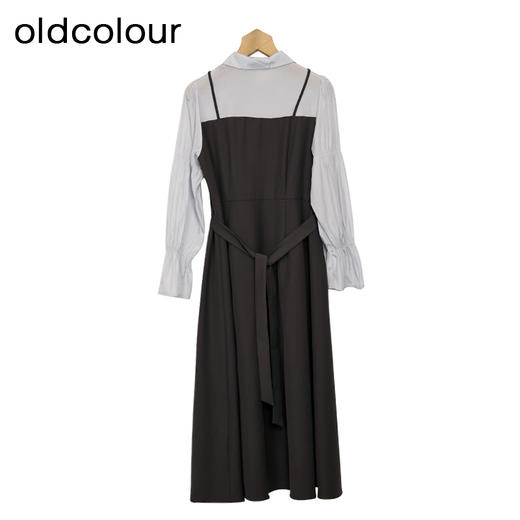 oldcolour衬衫连衣裙春季新款高腰拼接假两件长裙女GP11103637 商品图1