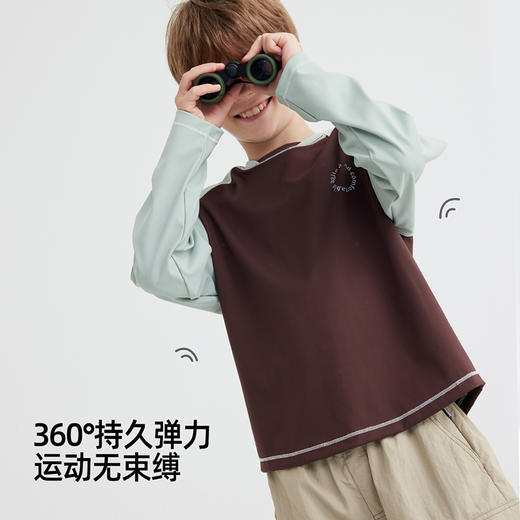 【慕斯0肤感恒温T】儿童拼色运动T恤 PQTX2403 商品图2