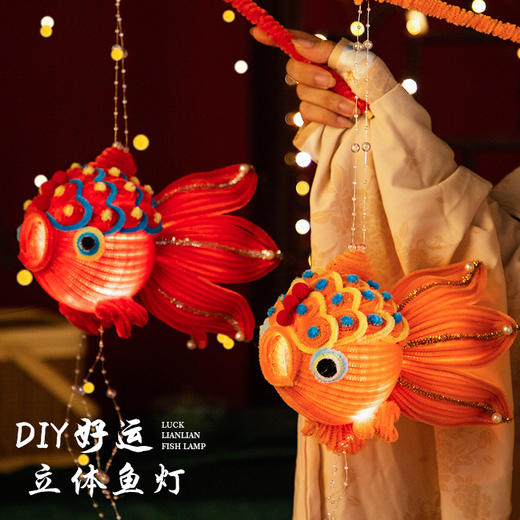 中秋节灯笼锦鲤金鱼灯手提花灯扭扭棒diy材料包创意手工小礼物品 商品图1
