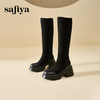 Safiya/索菲娅2024冬 增高不过膝小个子粗跟弹力瘦瘦长靴 SF44117002 商品缩略图4