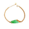 【天然正品】AU750精品黄金镶钻镶糯冰种满绿梅花鹿造型翡翠（一路前行）手链020824NJM20 商品缩略图0