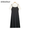 oldcolour夏季新款假两件拼接连衣裙女法式设计感裙子P22101297 商品缩略图1