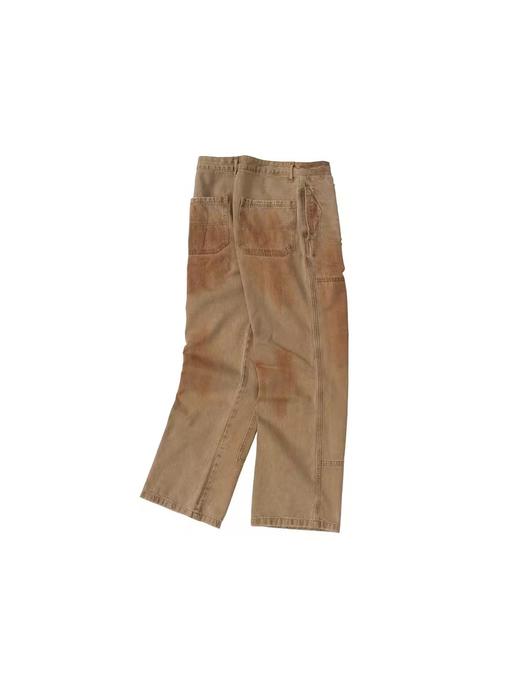 LIVINGTOWN/LT破洞泥染伐木微喇牛仔裤 商品图1