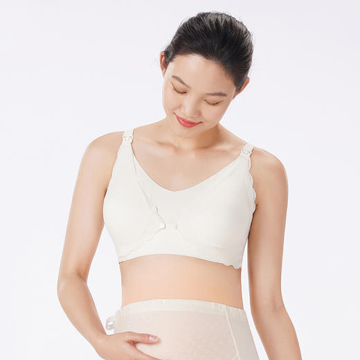 都市丽人内衣快乐妈咪孕哺文胸蕾丝薄文胸3/4杯三排扣无钢圈LBT2R3 商品图1