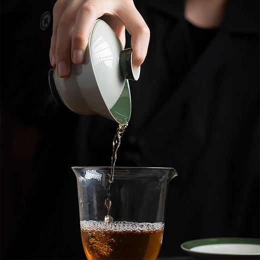 沁茶悦旅丨玄纹绿葫芦 三才盖碗 茶具 125ml  商品图3